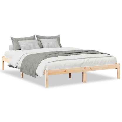 Extra Long Bed Frame without Mattress 160x210 cm Solid Wood Pine