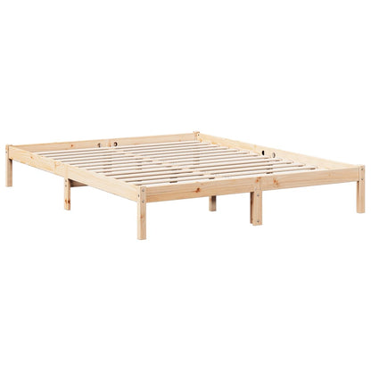 Extra Long Bed Frame without Mattress 160x210 cm Solid Wood Pine