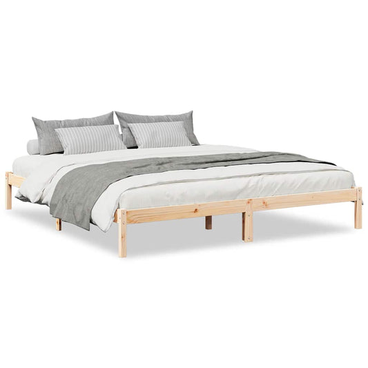 Extra Long Bed Frame without Mattress 200x210 cm Solid Wood Pine