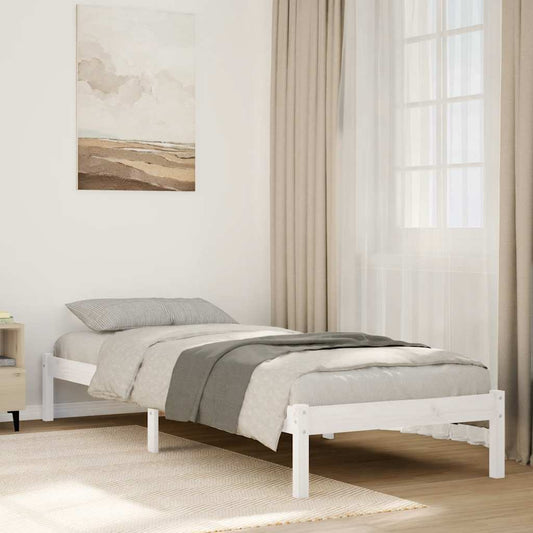 Extra Long Bed Frame without Mattress White 80x220 cm Solid Wood Pine