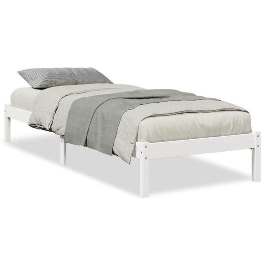 Extra Long Bed Frame without Mattress White 90x220 cm Solid Wood Pine