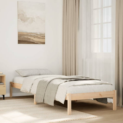 Extra Long Bed Frame without Mattress 100x220 cm Solid Wood Pine