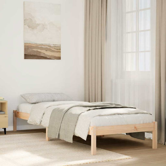 Extra Long Bed Frame without Mattress 100x220 cm Solid Wood Pine