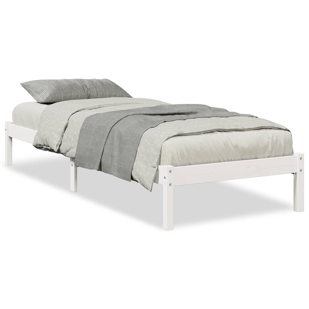 Extra Long Bed Frame without Mattress White 100x220 cm Solid Wood Pine