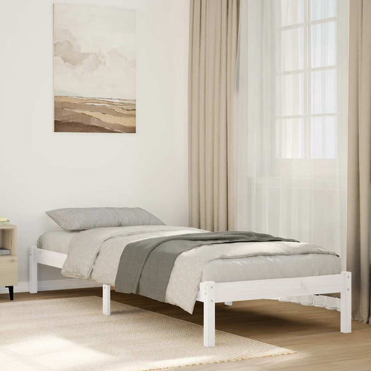 Extra Long Bed Frame without Mattress White 100x220 cm Solid Wood Pine