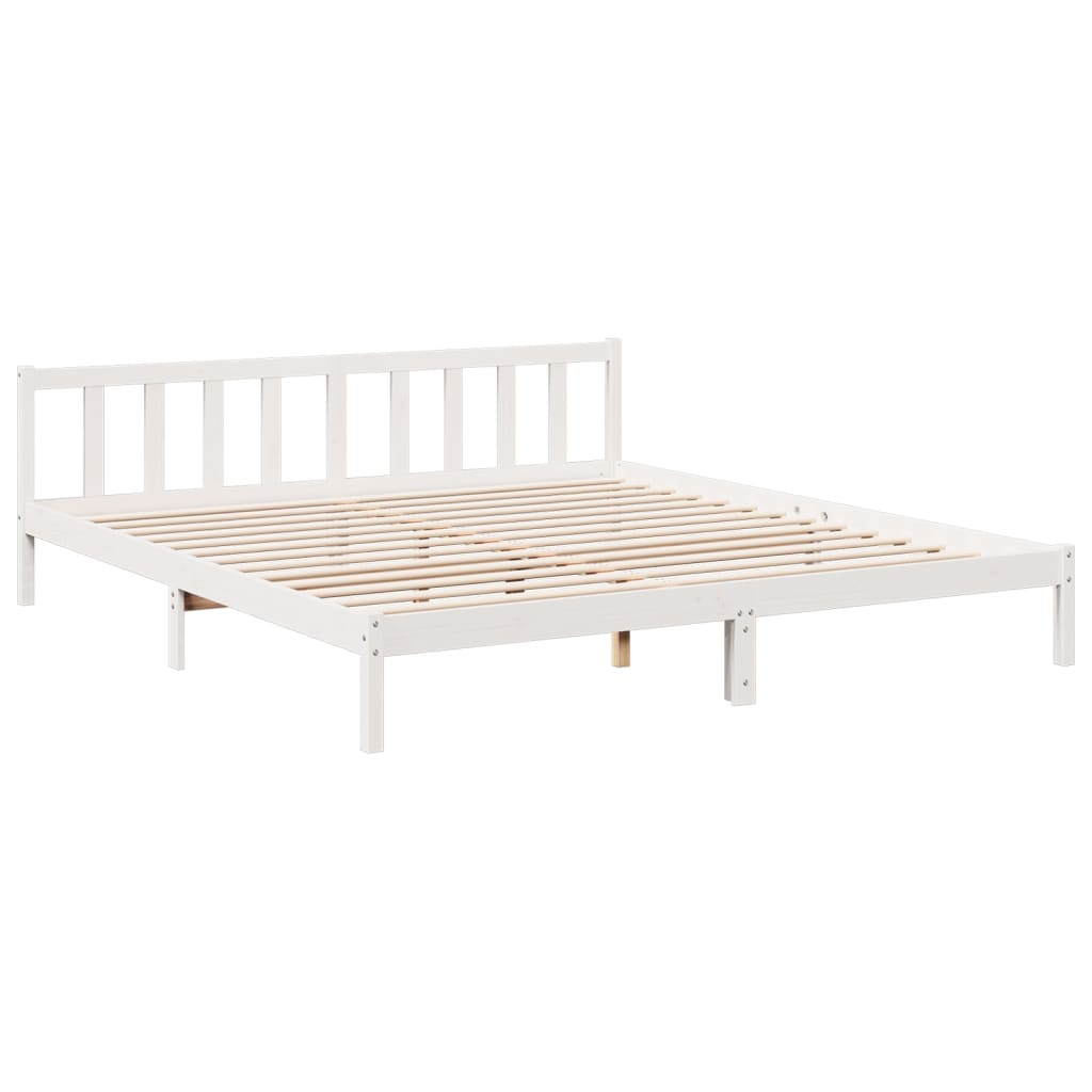 Bed Frame | White | Solid pine wood | Extra Long | Durable | Bed Frame