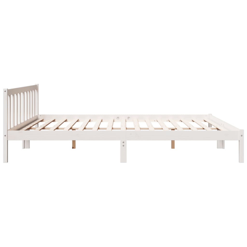 Bed Frame | White | Solid pine wood | Extra Long | Durable | Bed Frame