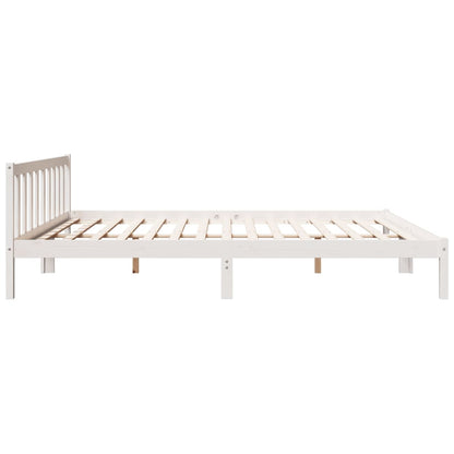 Bed Frame | White | Solid pine wood | Extra Long | Durable | Bed Frame