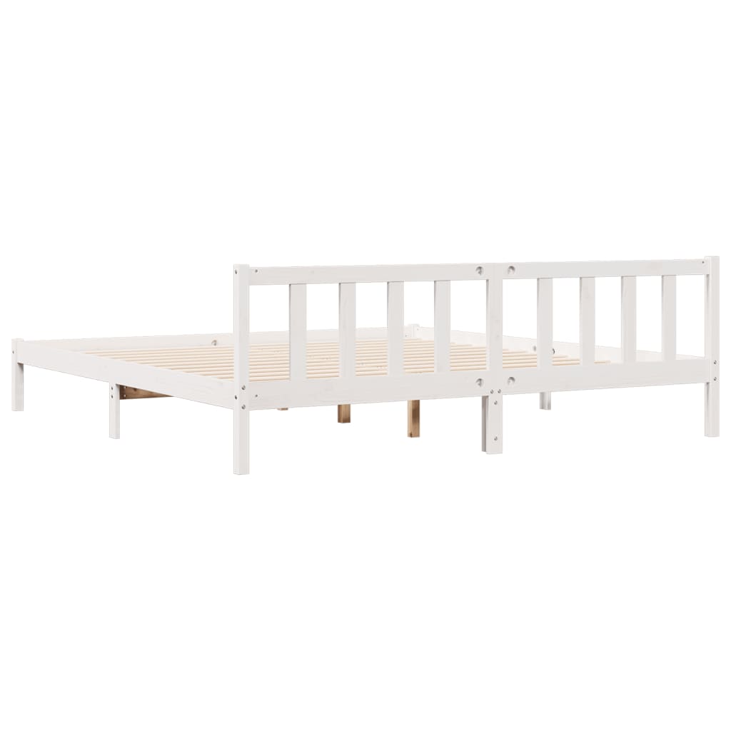 Bed Frame | White | Solid pine wood | Extra Long | Durable | Bed Frame