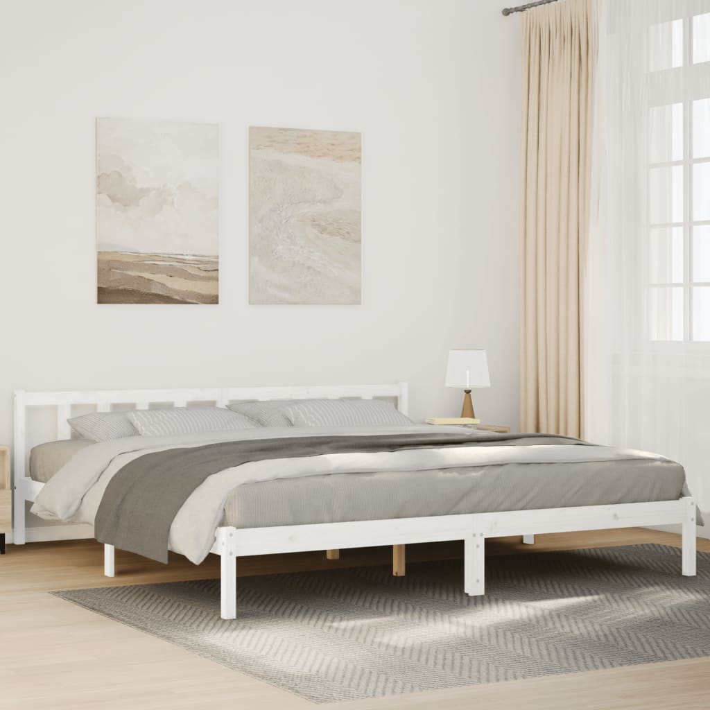 Bed Frame | White | Solid pine wood | Extra Long | Durable | Bed Frame