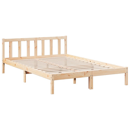 Bed Frame | Natural Wood | Solid Pine Wood | Double | Modern | Bed Frame