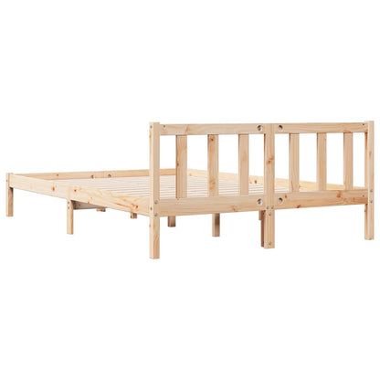 Bed Frame | Natural Wood | Solid Pine Wood | Double | Modern | Bed Frame