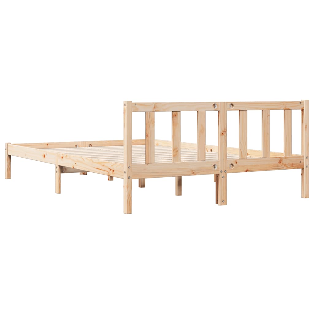 Bed Frame | Natural | Solid Pine Wood | Extra Long | Extra Long