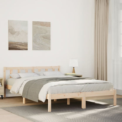 Bed Frame | Natural | Solid Pine Wood | Extra Long | Extra Long
