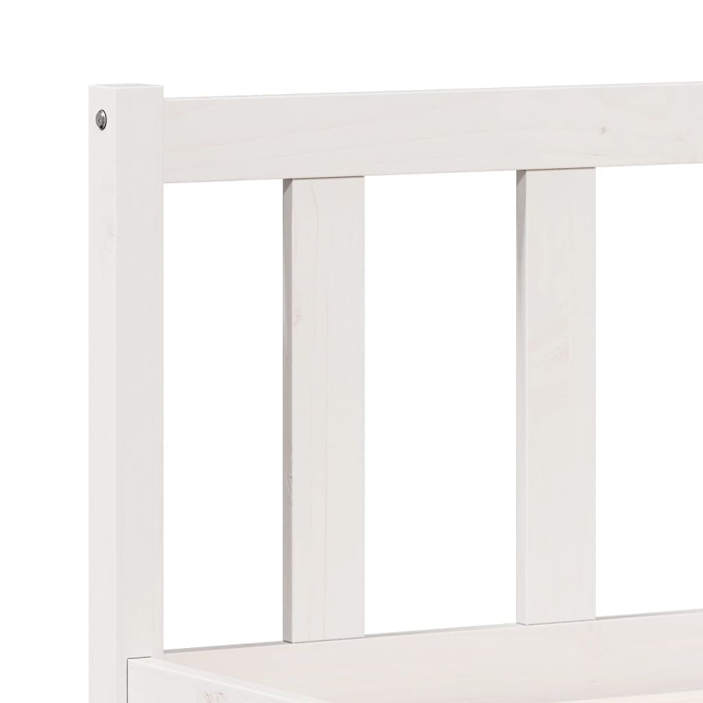 Bed Frame | White | Solid pine wood | Double, Extra Long | Bed Frame