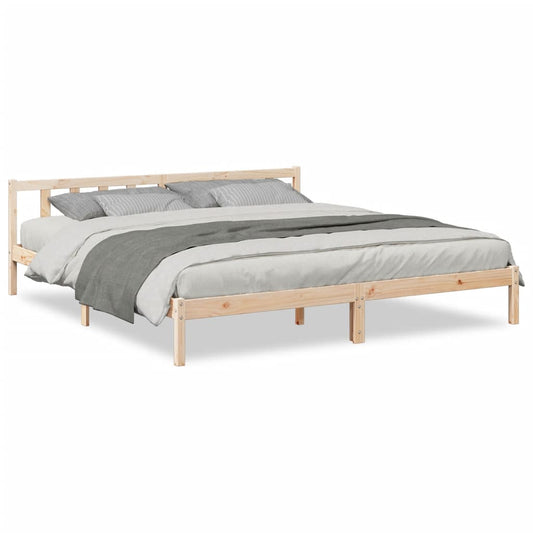Extra Long Bed Frame without Mattress 180x220 cm Solid Wood Pine