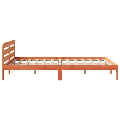 Bed Frame without Mattress Wax Brown 120x200 cm Solid Wood Pine