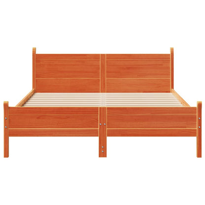 Bed Frame | Wax brown | Solid pine wood, Plywood | King | Bed Frame