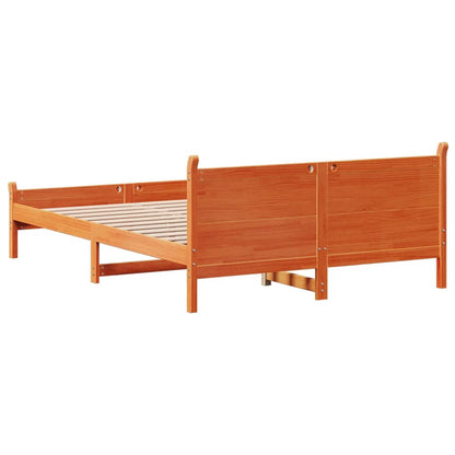 Bed Frame | Wax brown | Solid pine wood, Plywood | King | Bed Frame