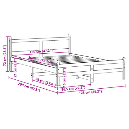 Bed Frame | Wax Brown | Solid pine wood, plywood slats | Double