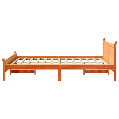 Bed Frame | Wax brown | Solid pinewood, Plywood (slats) | Double