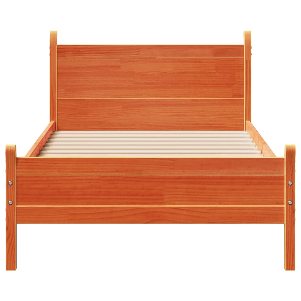Bed Frame | Wax brown | Solid pine wood | Small Single | Bed Frame