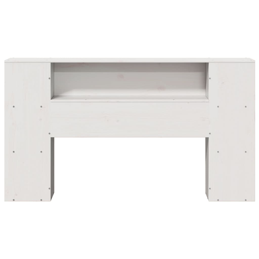 Headboard with Storage White 160 cm Solid Wood Pine