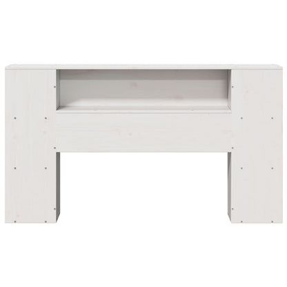 Headboard with Storage White 160 cm Solid Wood Pine