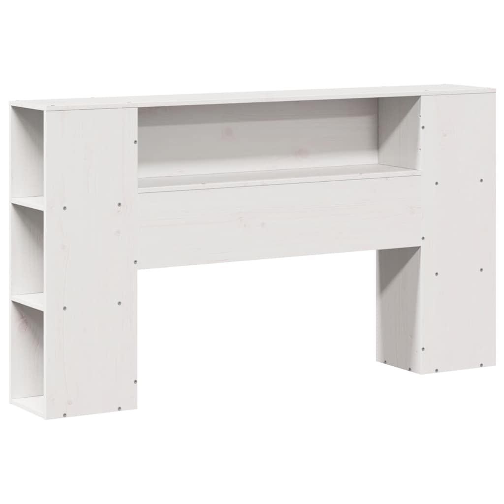 Headboard with Storage White 140 cm Solid Wood Pine