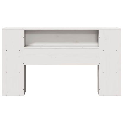 Headboard with Storage White 140 cm Solid Wood Pine