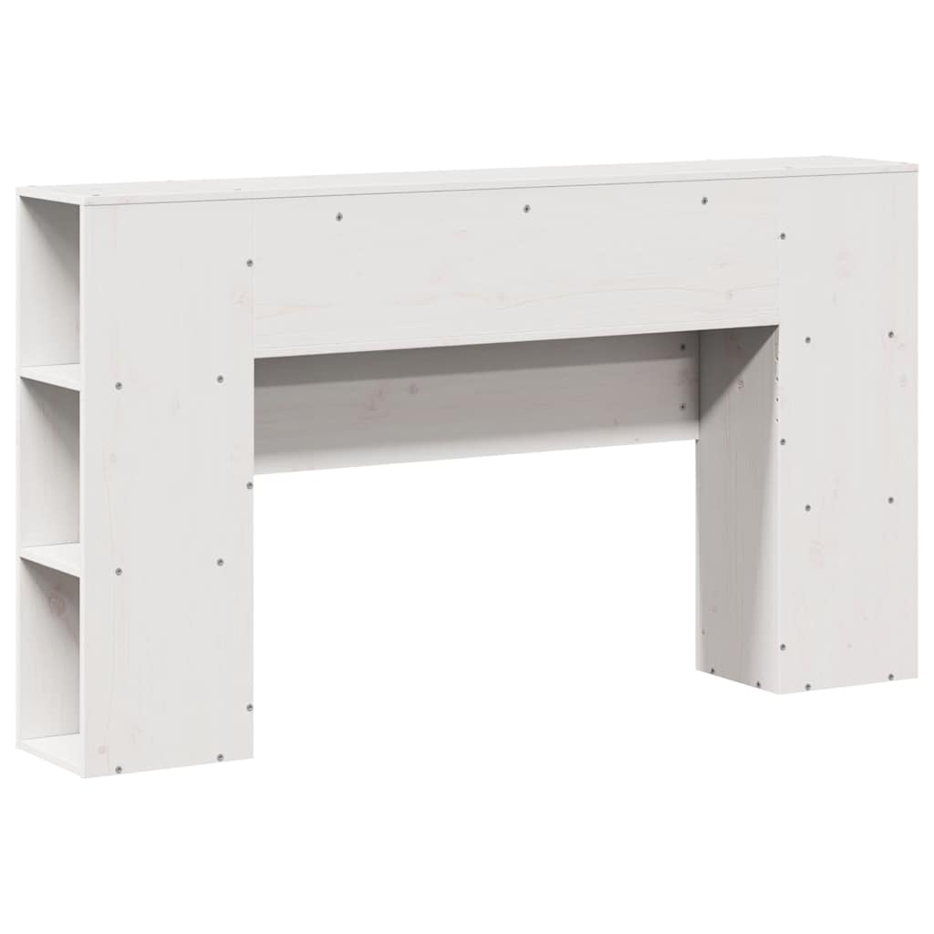 Headboard with Storage White 140 cm Solid Wood Pine