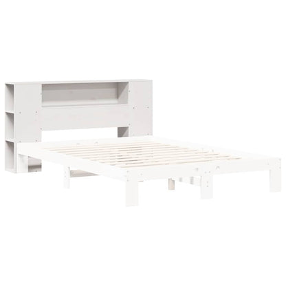 Headboard with Storage White 140 cm Solid Wood Pine