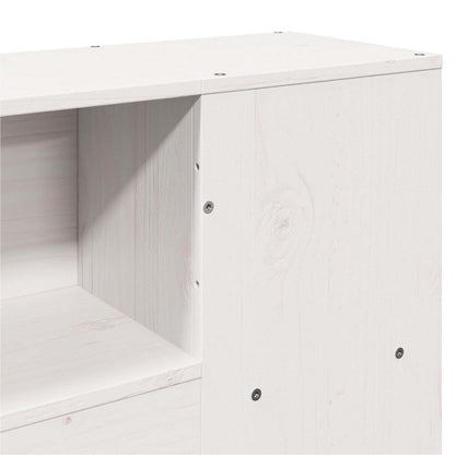 Headboard with Storage White 140 cm Solid Wood Pine
