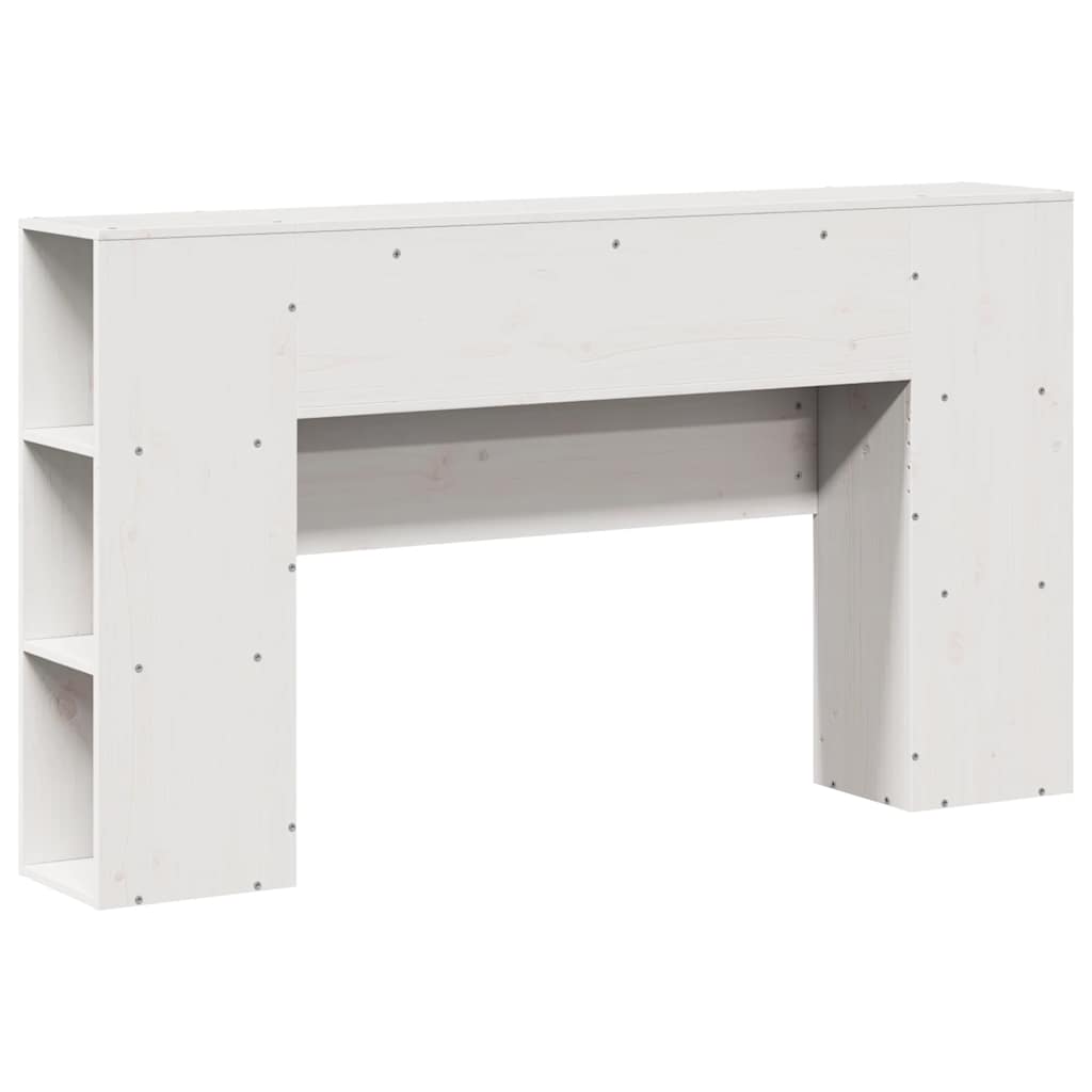 Headboard with Storage White 135 cm Solid Wood Pine