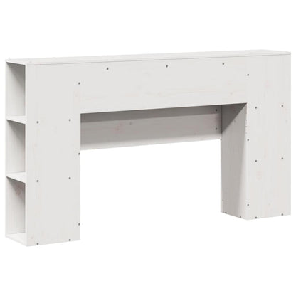 Headboard with Storage White 135 cm Solid Wood Pine