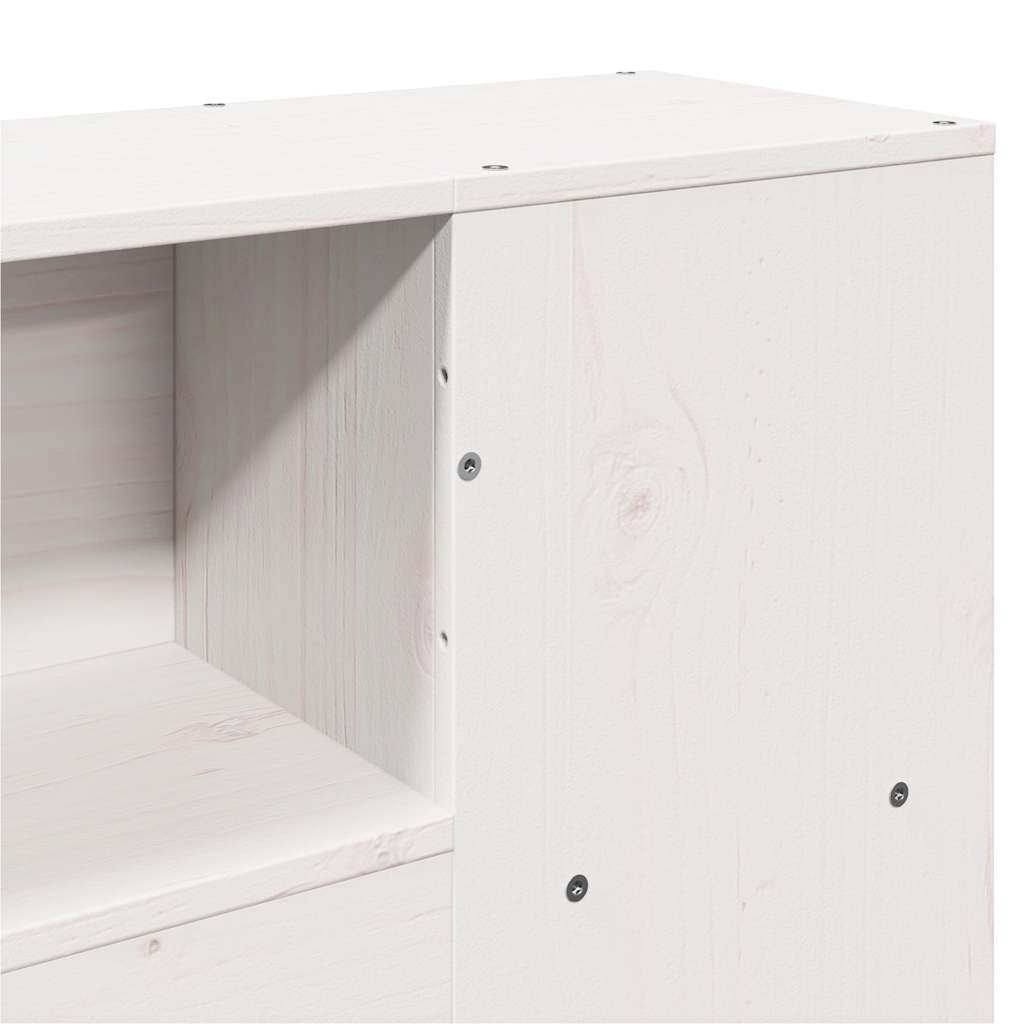 Headboard with Storage White 135 cm Solid Wood Pine