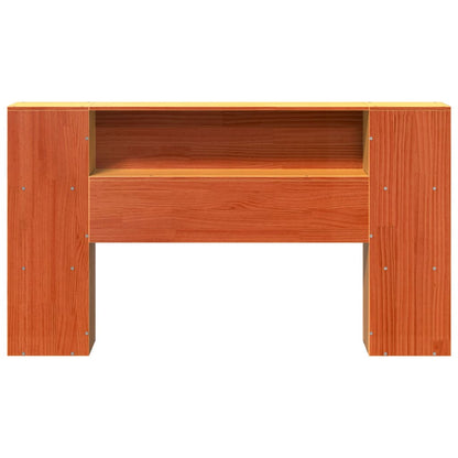 Headboard with Storage Wax Brown 135 cm Solid Wood Pine