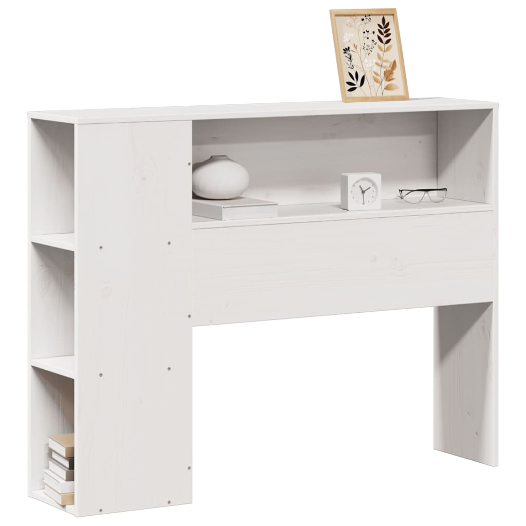 Headboard with Storage White 75 cm Solid Wood Pine