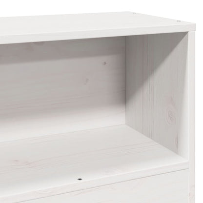 Headboard with Storage White 75 cm Solid Wood Pine