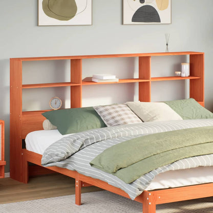 Headboard with Storage Wax Brown 200 cm Solid Wood Pine