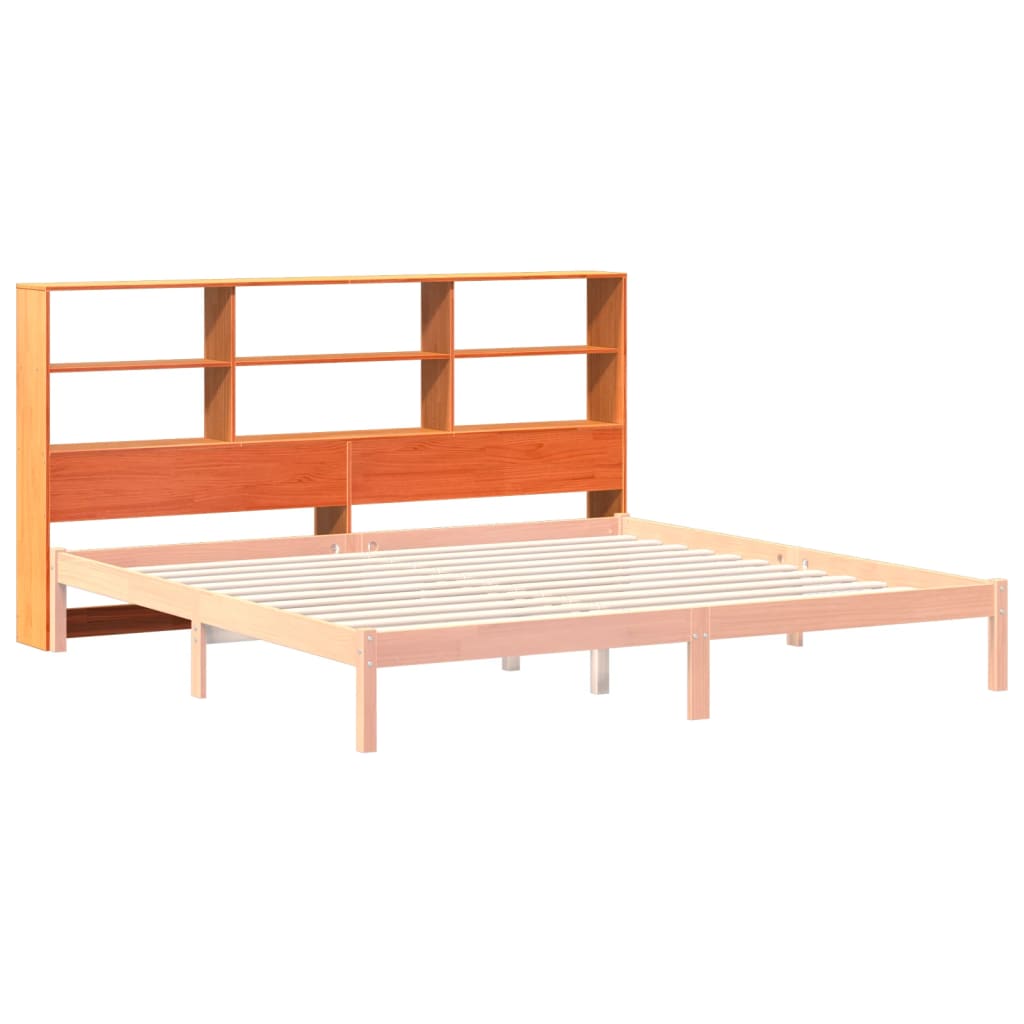Headboard with Storage Wax Brown 180 cm Solid Wood Pine