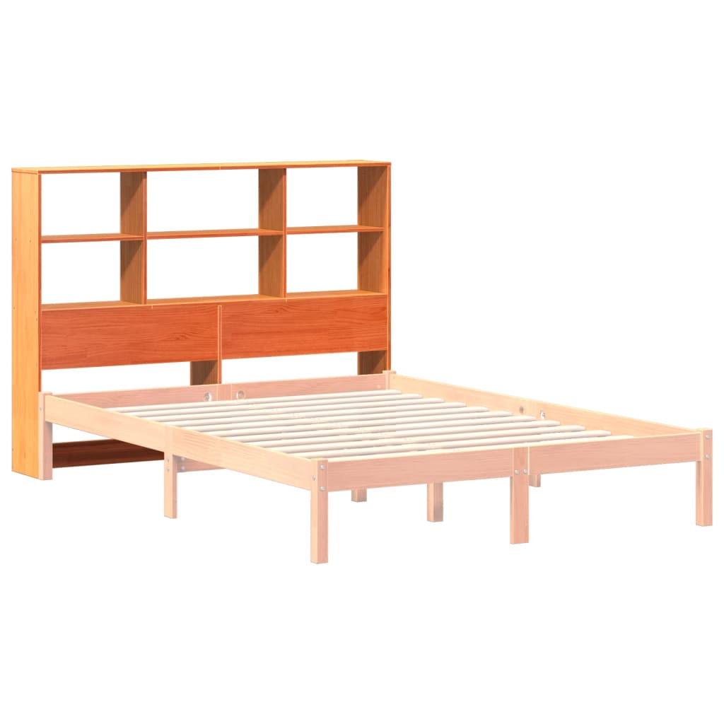 Headboard with Storage Wax Brown 160 cm Solid Wood Pine