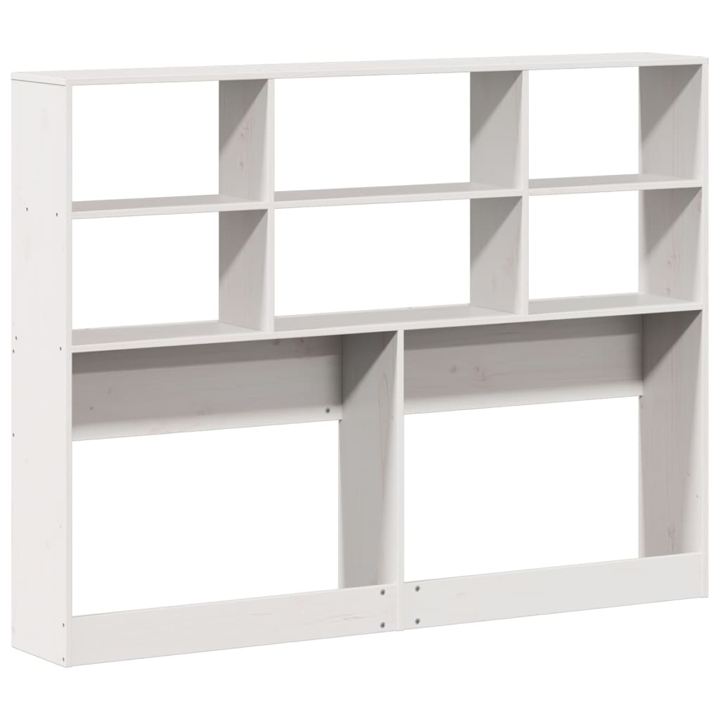 Headboard with Storage White 140 cm Solid Wood Pine