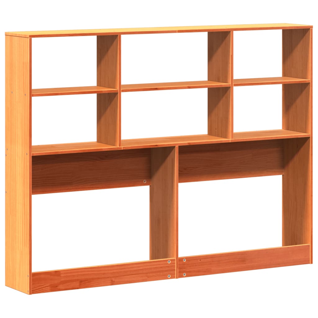 Headboard with Storage Wax Brown 120 cm Solid Wood Pine