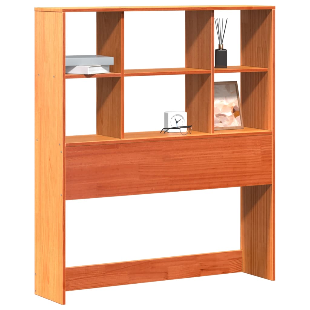 Headboard with Storage Wax Brown 100 cm Solid Wood Pine