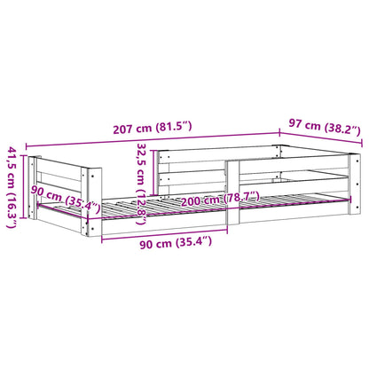 Bed Frame | Wax brown | Solid pine wood | Single | Bed Frame