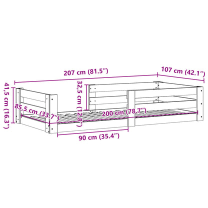 Bed Frame | Wax brown | Solid pine wood, Plywood | Single | Bed Frame