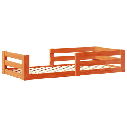 Bed Frame | Wax brown | Solid pine wood, plywood slats | Small Single