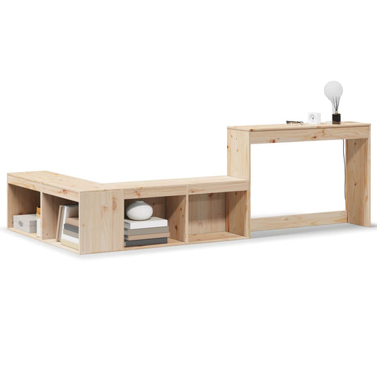 Bedside Cabinet with Desk 232x122x75 cm Solid Wood Pine