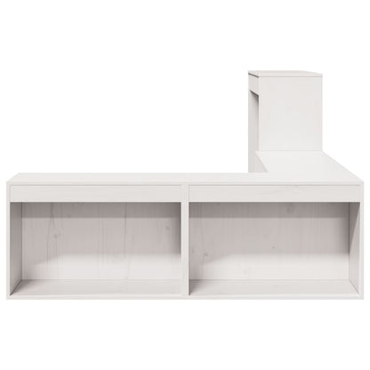 Bedside Cabinet with Desk White 232x122x75 cm Solid Wood Pine